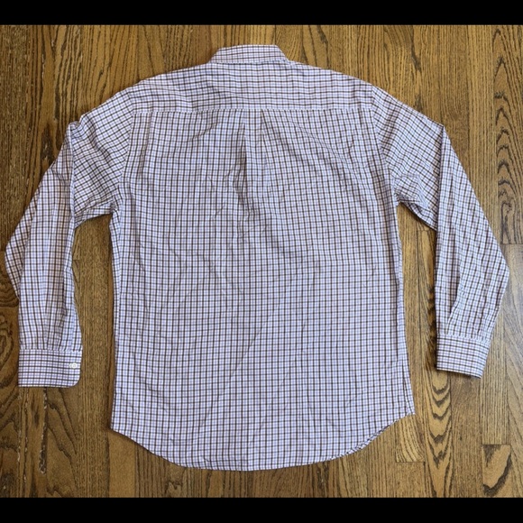 Peter Millar Dress Shirt Men Large Purple Check Relaxed Long Sleeve Button‎ Down - Picture 2 of 11